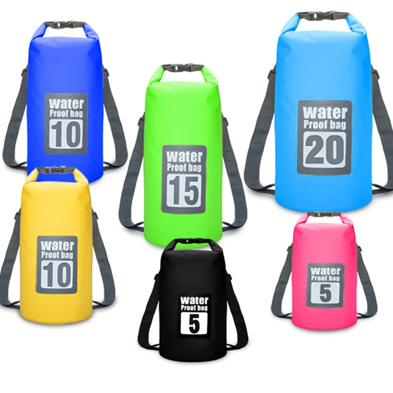 

Outdoor 2L 5L 10L 15L 20L 30L Floating Dry Bags Waterproof Backpack Bolsa Impermeable Seca for Boating, Orange green blue