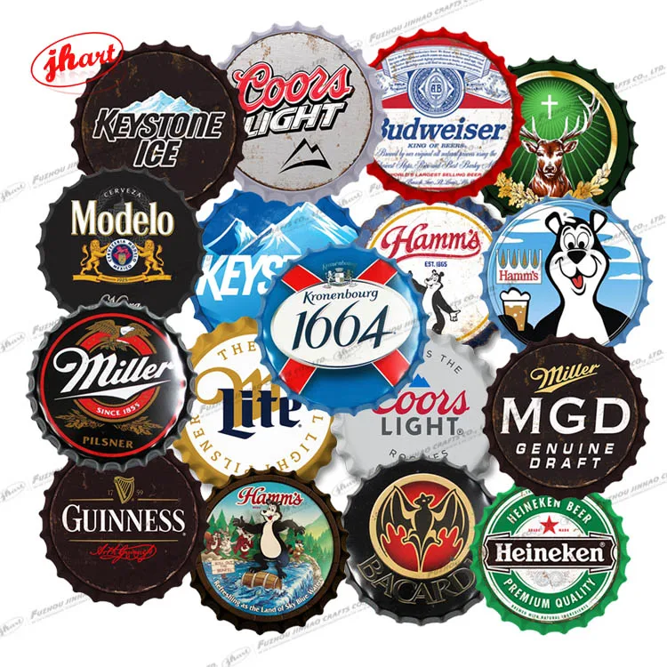 

Dia35CM Bottle Caps Metal Tin Signs Cafe Beer Bar Club Home Decoration Tin Plate Wall Art Plaque Vintage Home Decor Metal Poster