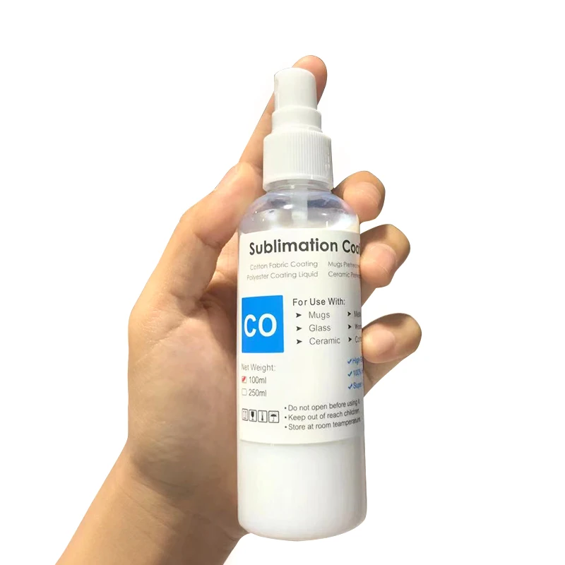 

Ocbestjet 100ML Spray Bottle Sublimation Coating For Cotton Glass Ceramic Metal Wood Sublimation Dye Ink Pretreatment Liquid