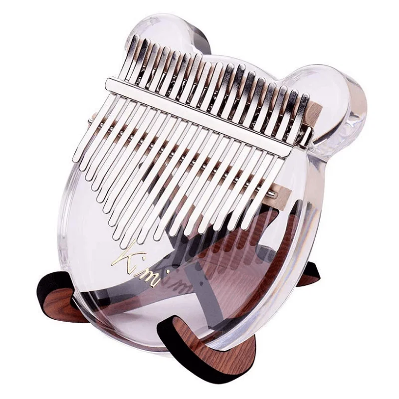 
VONVIK Transparent Acrylic 17 Key Kalimba Thumb Piano With Carry Bag Musical Note Stickers 