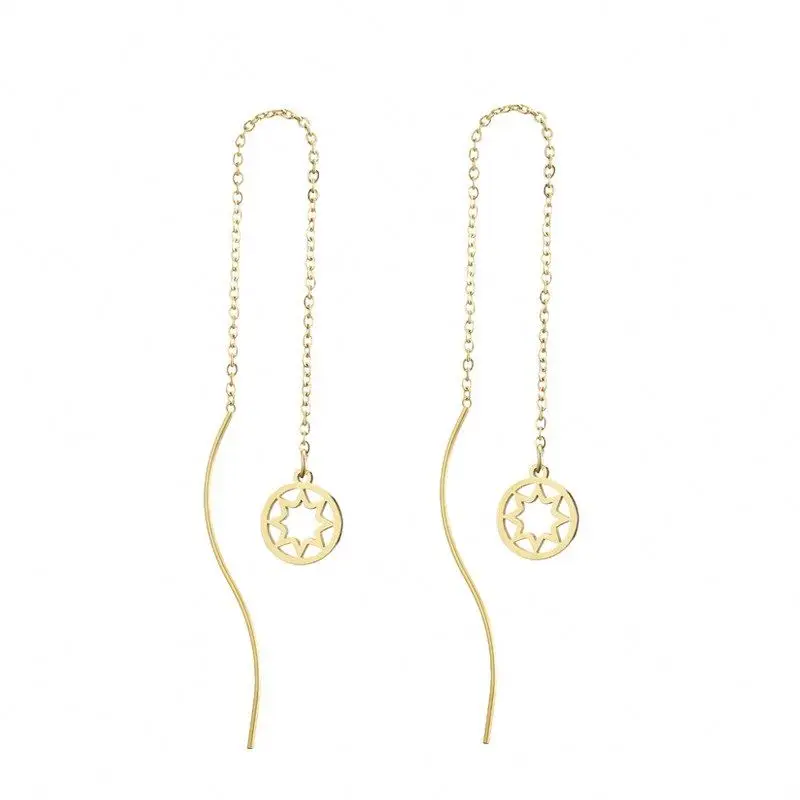 

Korean Style Design Stainless Steel Hollow Out Star Fashion Fringe Earrings