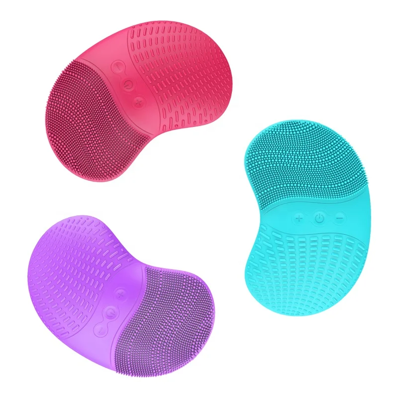 

IPX7 Waterproof Double Sided Electric Sonic Facial Cleansing Brush Face Cleaner Beauty Silicone Facial Brush, Blue , pink , purple, red