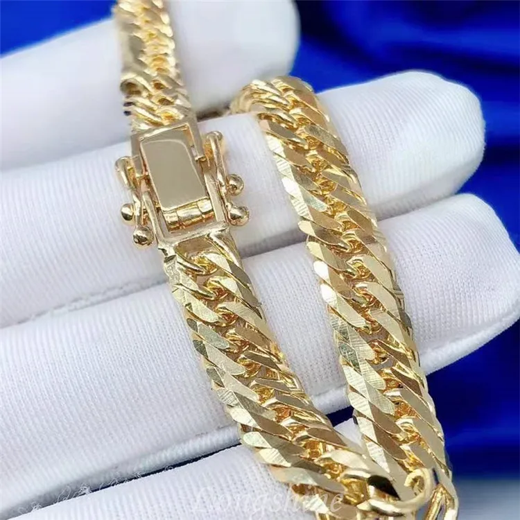 

Hip Hop Jewelry Hot Selling Real 18K Solid Gold Chunky Cuban Link Bracelet for Men, Yellow