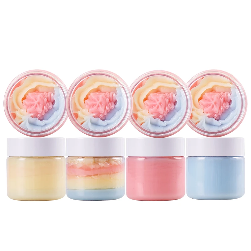 

Private Label Custom Logo Creamy Texture Skin Moisturizing Organic Colorful Ice Cream Creamy Texture Body Butter Cream