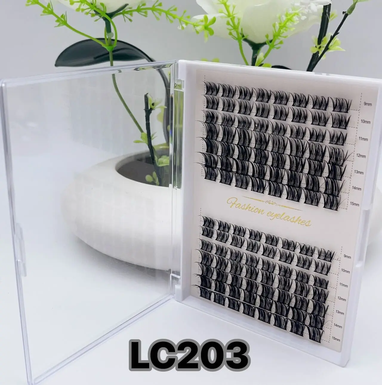 Custom logo Packaging segment pre-cut fan eyelash trays mink lash clusters private label cluster ribbon diy lash extension kit