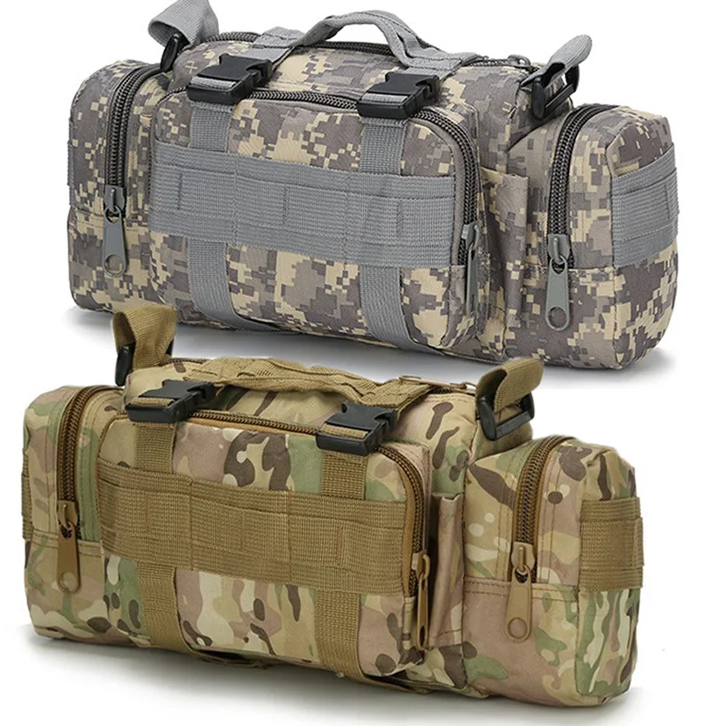 

Waterproof camouflage fishing tools tackle bag waist pack fishing canvas shoulder bag