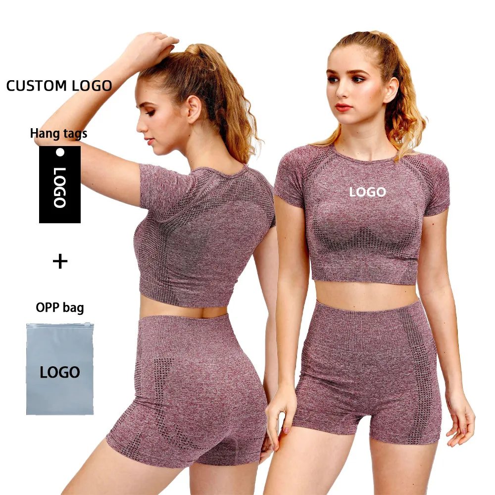 

12 colors seamless crop top womens short sleeve t-shirts workout yoga tops, Printed