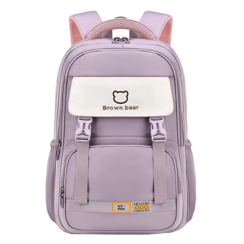 

2023 fashion casual wind student mochila escolar 1-6 grades to reduce the burden of double shoulder bag school book bag