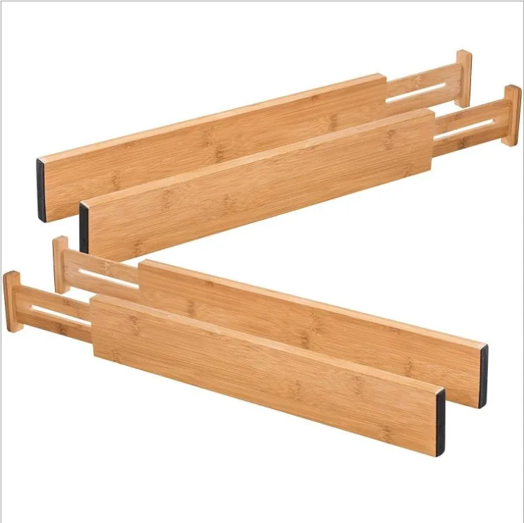 Expandable Bamboo Drawer Divider For Kitchenware Adjustable Drawer