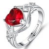 Heart cluster luxury crystal diamond wedding band engagement stainless steel finger ring for jewelry accessory wholesale cheap