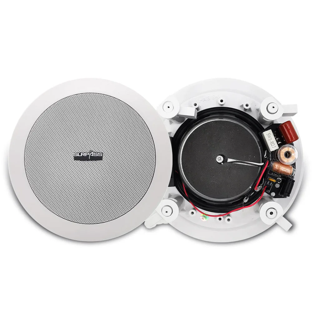 

Home Ceiling Speakers 6inch In Wall Speaker ABS Baffle Metal Grille Floor Loudspeakers