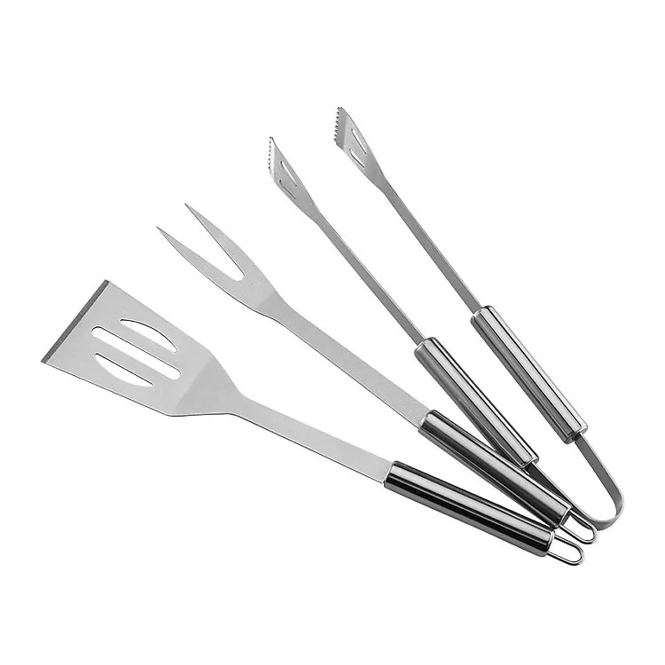 

CL468 3pcs Stainless Steel Barbecue Tools Set Barbecue Fixture Fork Shovel Camping Outdoor Cooking Tool Set BBQ Utensil Set, Black