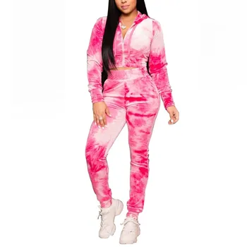 tie dye womens jogger set