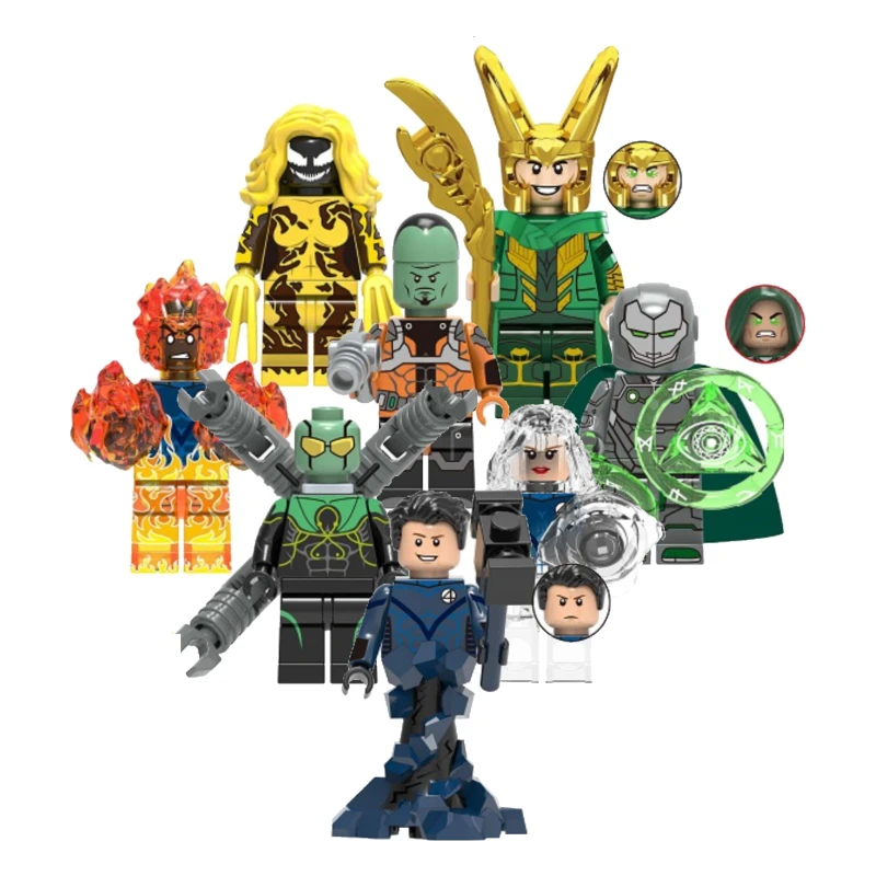 

Hot Sale X0271 Super Spider heroes Leader Loki Minster Fantastic Scream Mini Building Block Figures Children Toys Juguetes