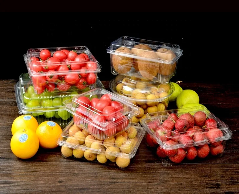 Hinged Clamshell Fruit Packaging Container Blister Fruit Packaging Box