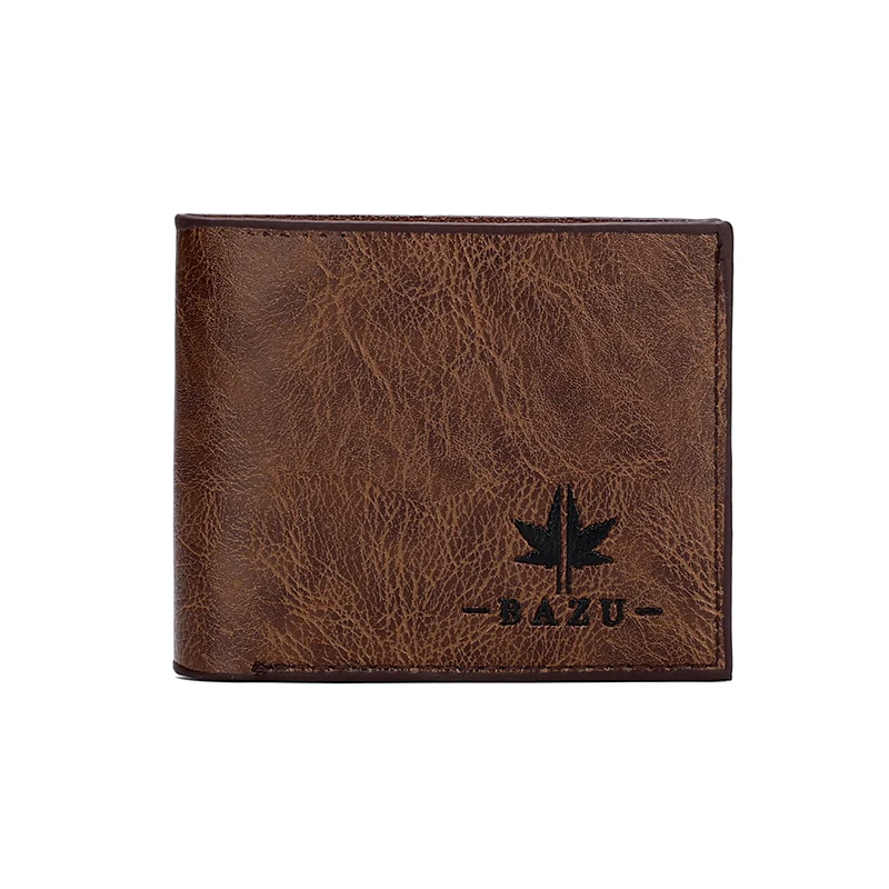 

mens' vintage money bag clip purse for man short sublimation wallets pu leather