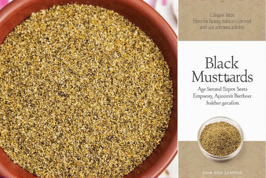 Comparison of mustard seeds side by side