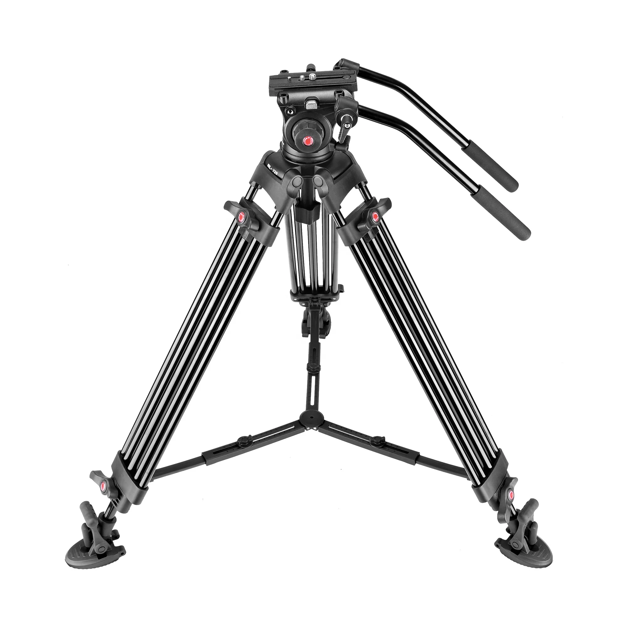 

2023 aluminum telescoping flexible heavy duty professional fluid head slider video camera tripod with horse pad for camera