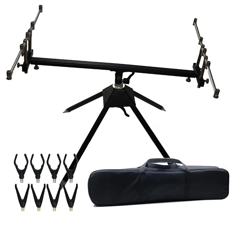 

Aluminum Fishing Rod Holder For Carp Fishing Adjustable Rod Pod With Bag+8pcs Rod Holders
