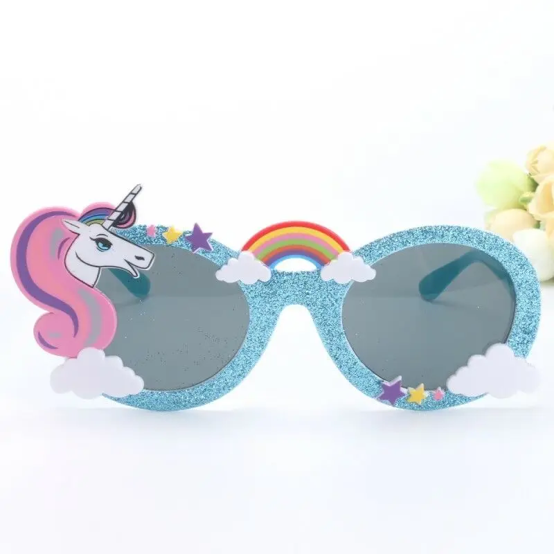 

Kids Unicorn Rainbow Party Sunglasses Party Glasses Props Wedding, Picture shows