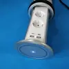Aluminum alloy EU power waterproof New style Qi wireless phone charger automatic lifting motorized pop up kitchen table socket