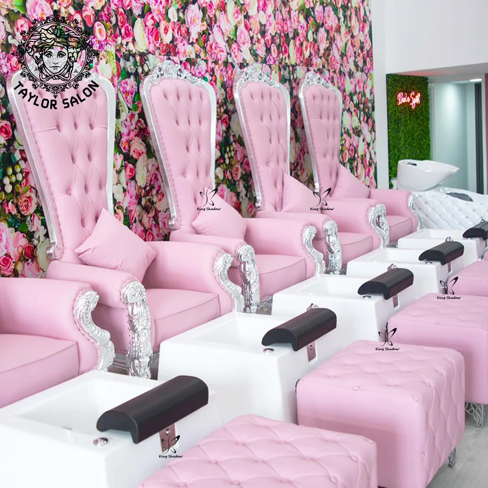 

Salon furniture package pink pedicure spa chair foot spa