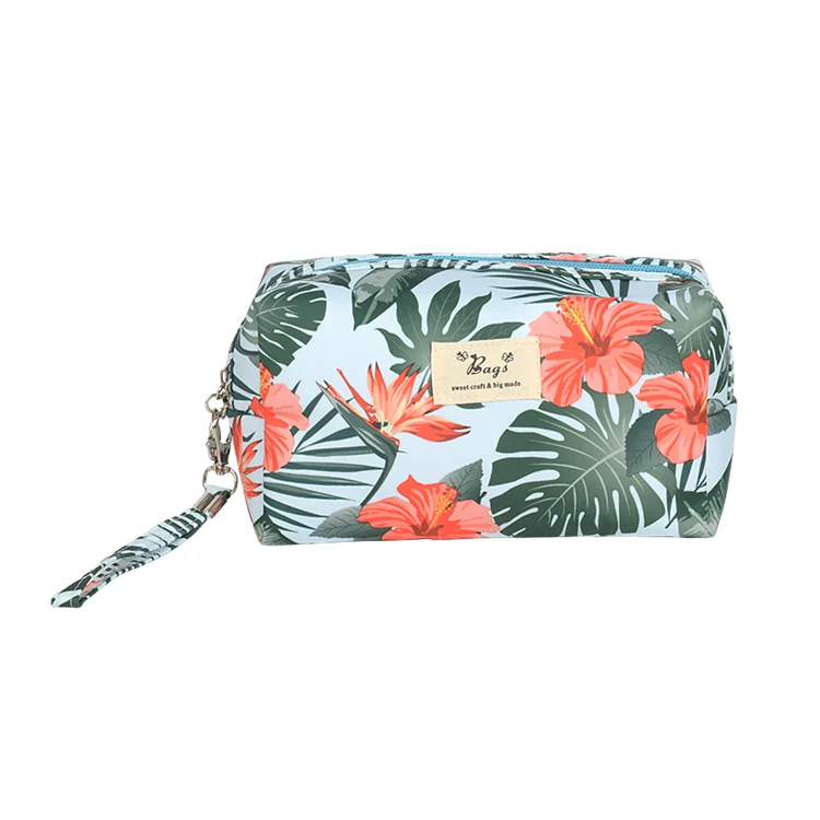 

New Pattern Trendy Females Fashion PU Travel Beauty Makeup Cosmetic Bags, Pink/green