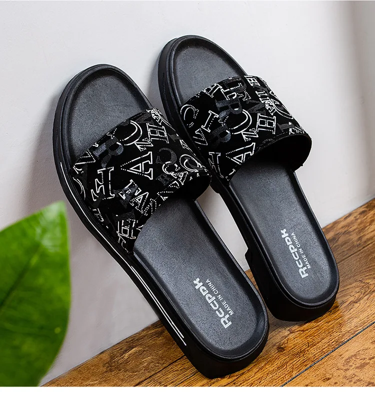 

2021 New Design Outdoor fashionable men slippers handsome fancy men's slippers slides footwear Hot selling men shoes, Picture