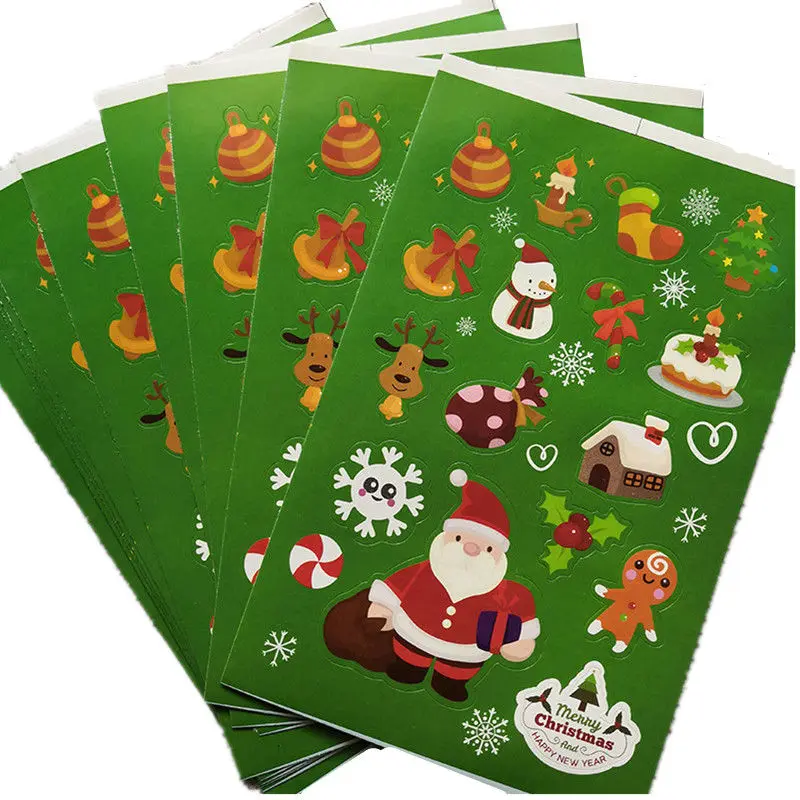 

Christmas Label Custom uv print window Removable No Glue sticker