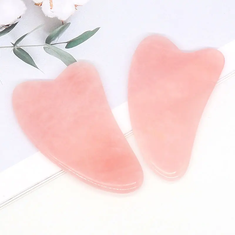 

Natural rose quartz guasha tool scraping massage tool for face & body