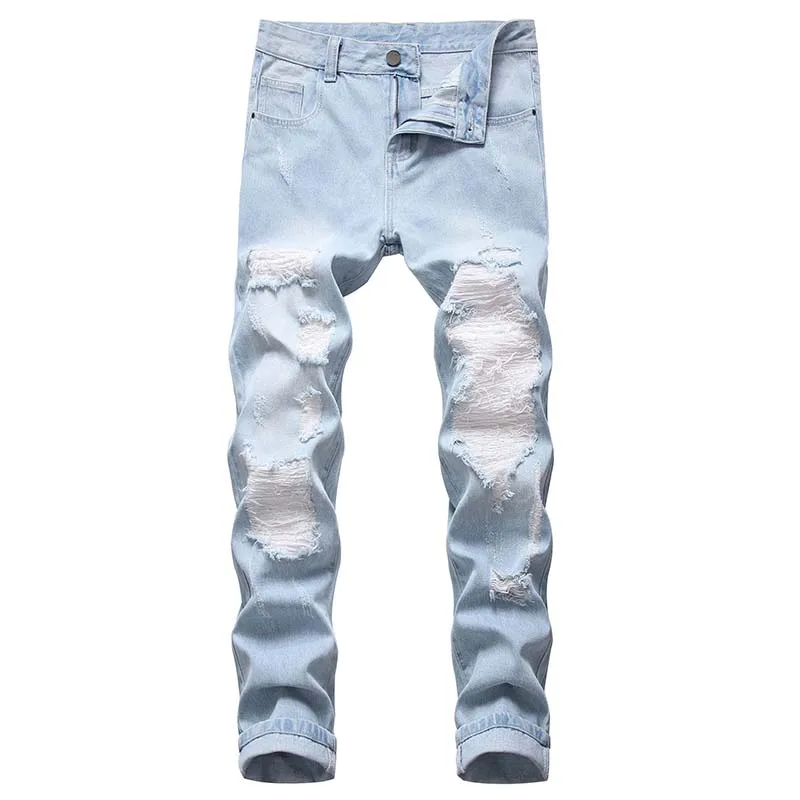 

Men's Ripped Jeans Slim Fit Jeans for Mens Denim Men Pants Jeans