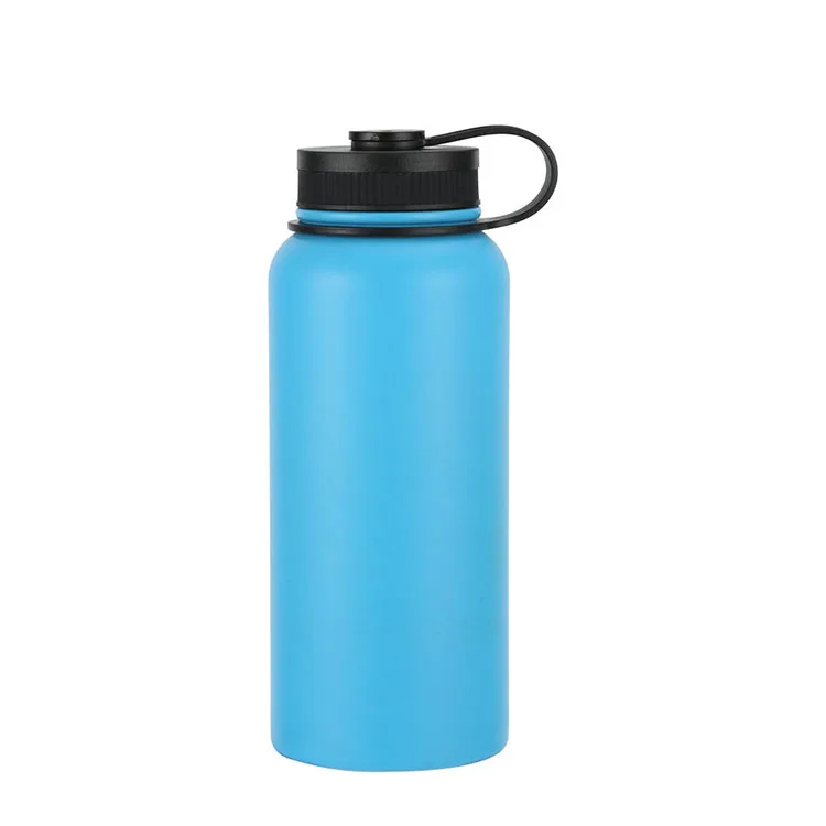 

Wholesale 32oz 64oz spray painting double wall stainless steel water bottle thermos, Black, white, green and custom color