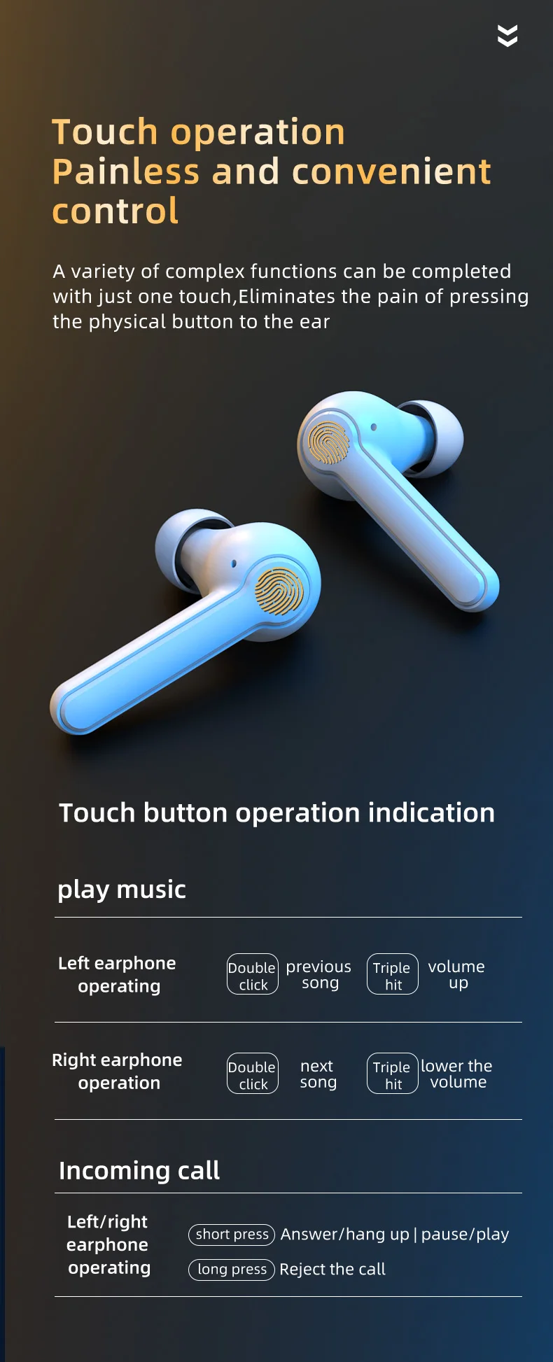 Wireless earbuds with immersive sound, XY20 XY-20 active noise reduction earphone bluetooth - ANKUX.COM