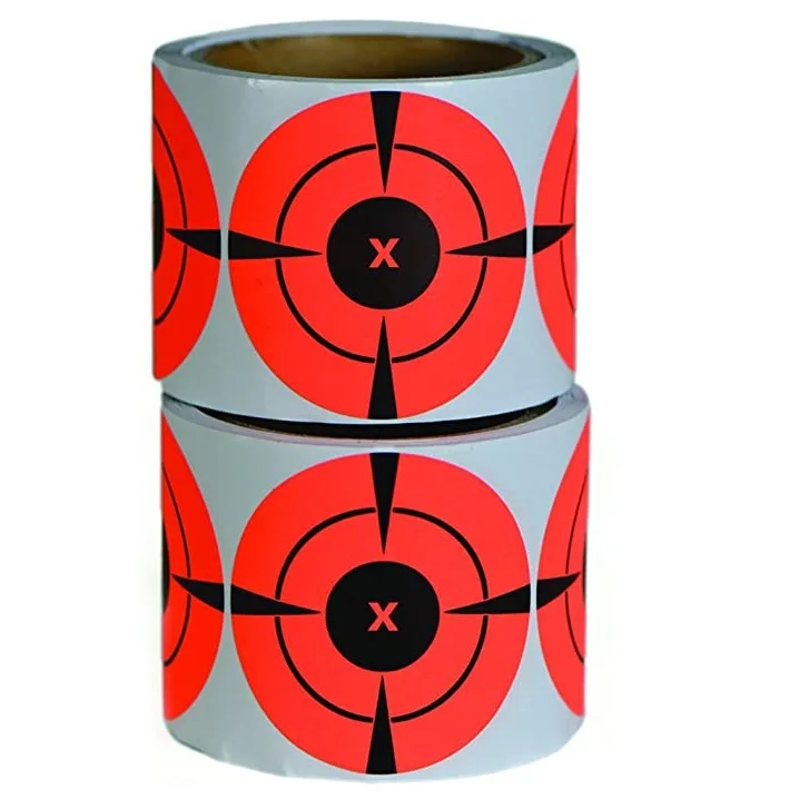 

10rolls/pack Targets Neon Orange Self-Adhesive 3-Inch Bullseye Target Stickers for Shooting
