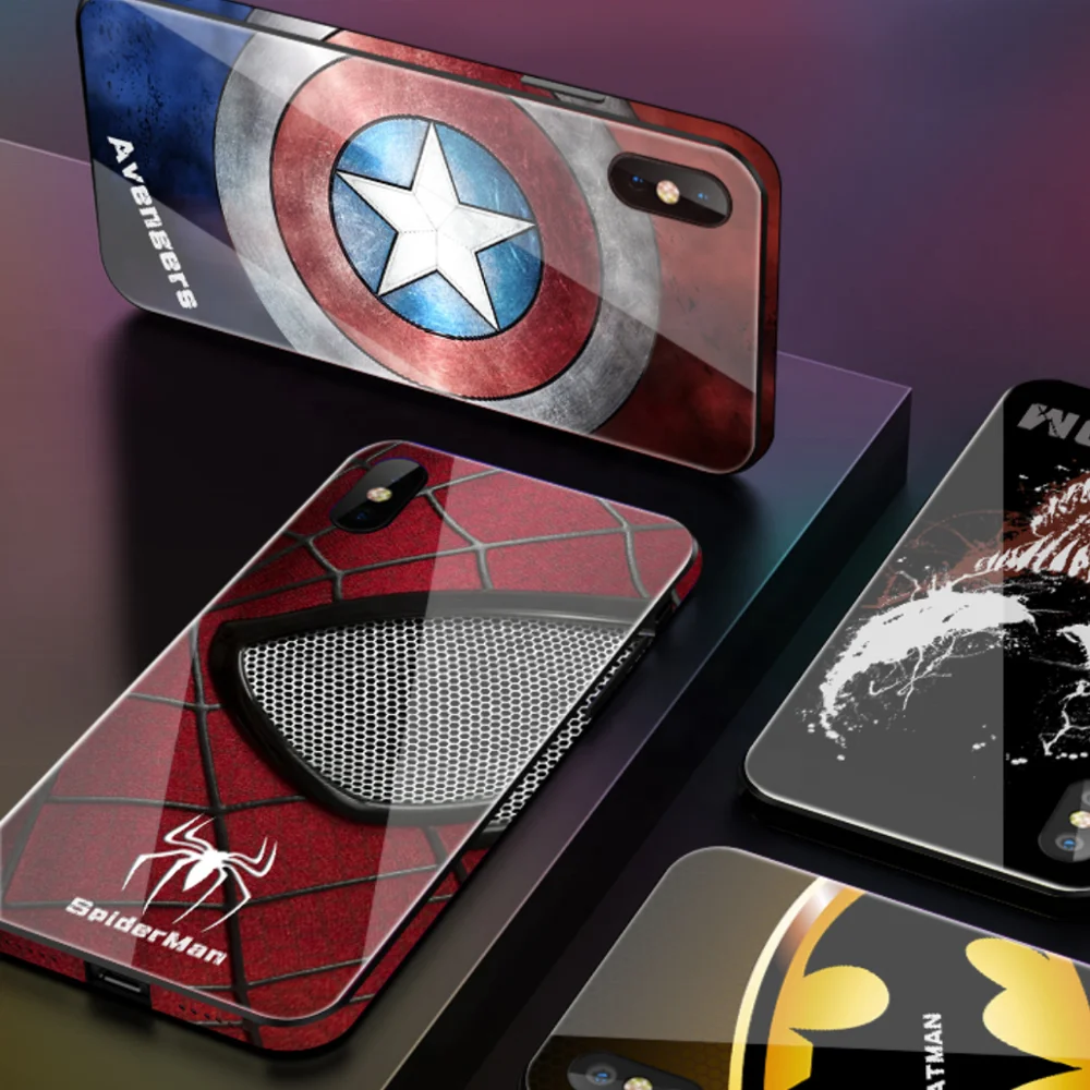

Marvel Hero Design Sublimation Phone Case glass Protective Scratch shockproof for iPhone