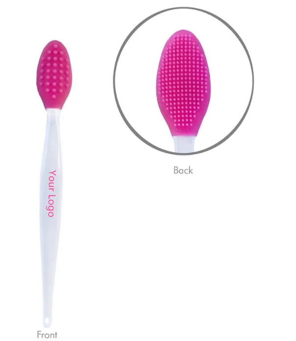 

Pink Blue Green Small Lip Scrub Brush Tool Custom Logo Double-Sided Silicone Exfoliating Lip Brush