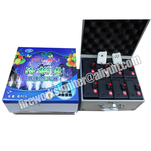 

4cues stage fountain firing system cold flame fireworks remote wireless indoor D04 with 12key remote +20pcs remote