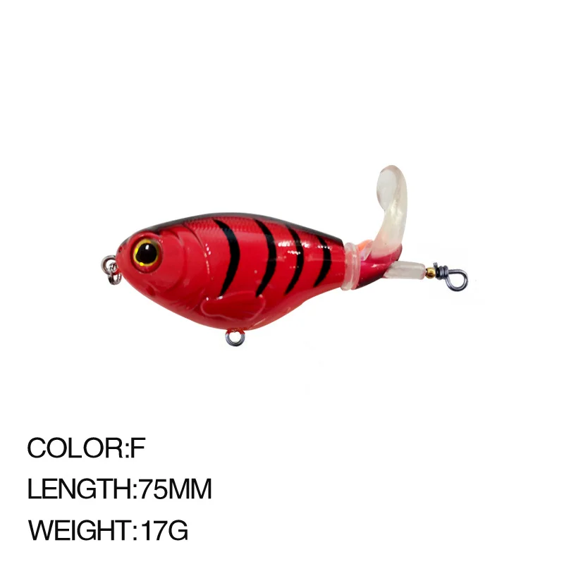 

FISHGANG propeller-like tail topwater fishing lures 17g 75mm crank fishing lures, 11 colors
