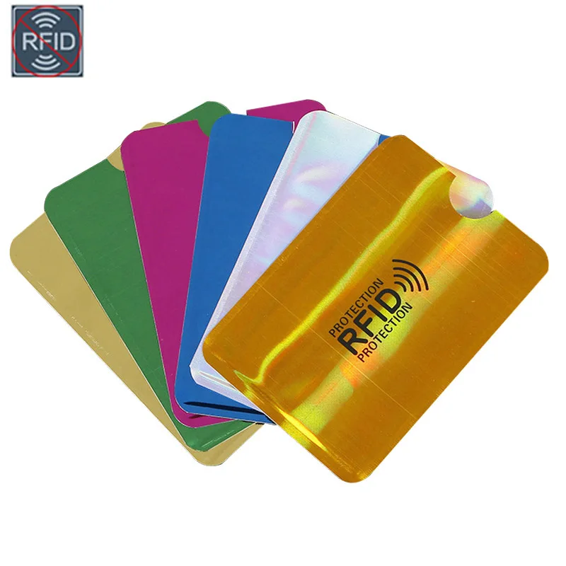 

Aluminium Anti Rfid Wallet Blocking Reader Lock Bank Card Holder Id Bank Card Case Metal Credit NFC Holder 6.3*9.1cm, Blue,gold,green,silver,yellow