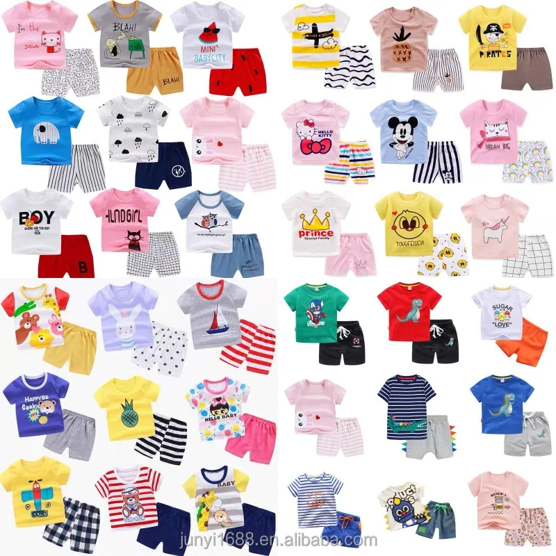 

Summer 2022 new pure cotton children short sleeve set for 3-12 years old children short sleeve manufacturers wholesale