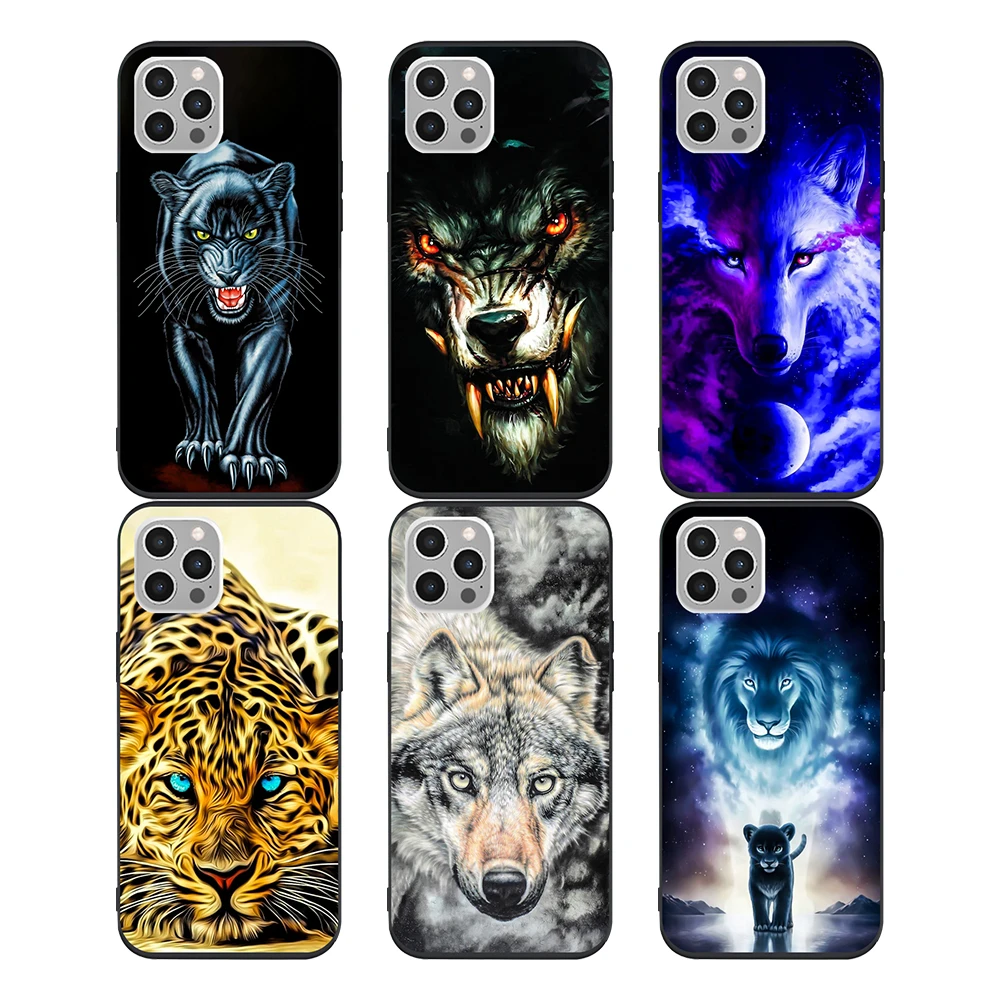 

Smooth lion panther tiger Soft cell Phone Case For iPhone 12 pro max