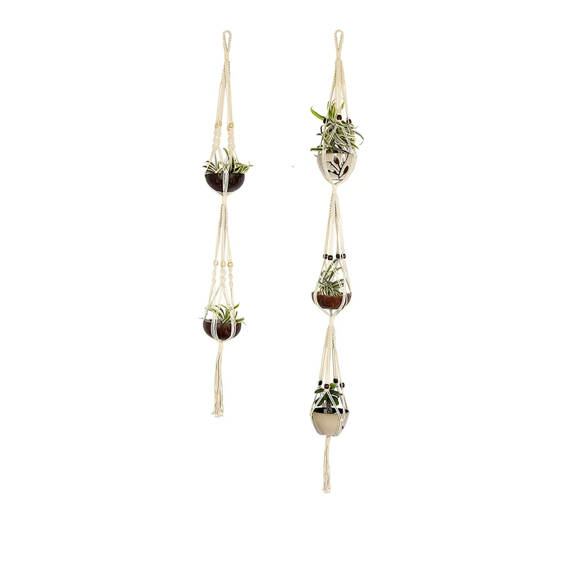 

Macrame Air Plant Hanger Metal Plant Grill Plant Hanger Modern Handmade Wall Decoration Crafts All-season Sweet Home Support, White