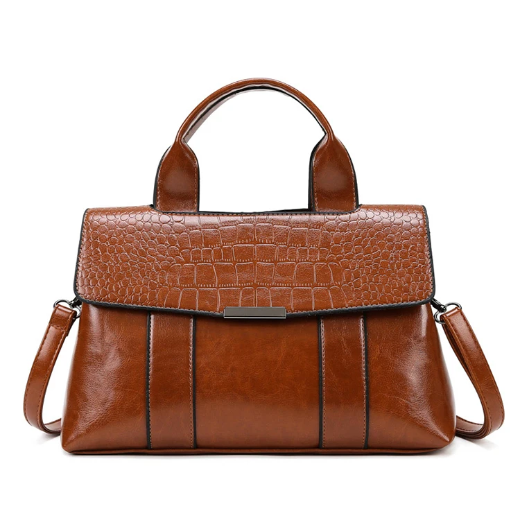 

EG667 Wholesale custom leather tote bag no minimum high quality luxury stone pattern handbag for women