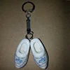 blue and white porcelain style ceramic white wooden shoe keyring shoe keychains dutch shoe key chain