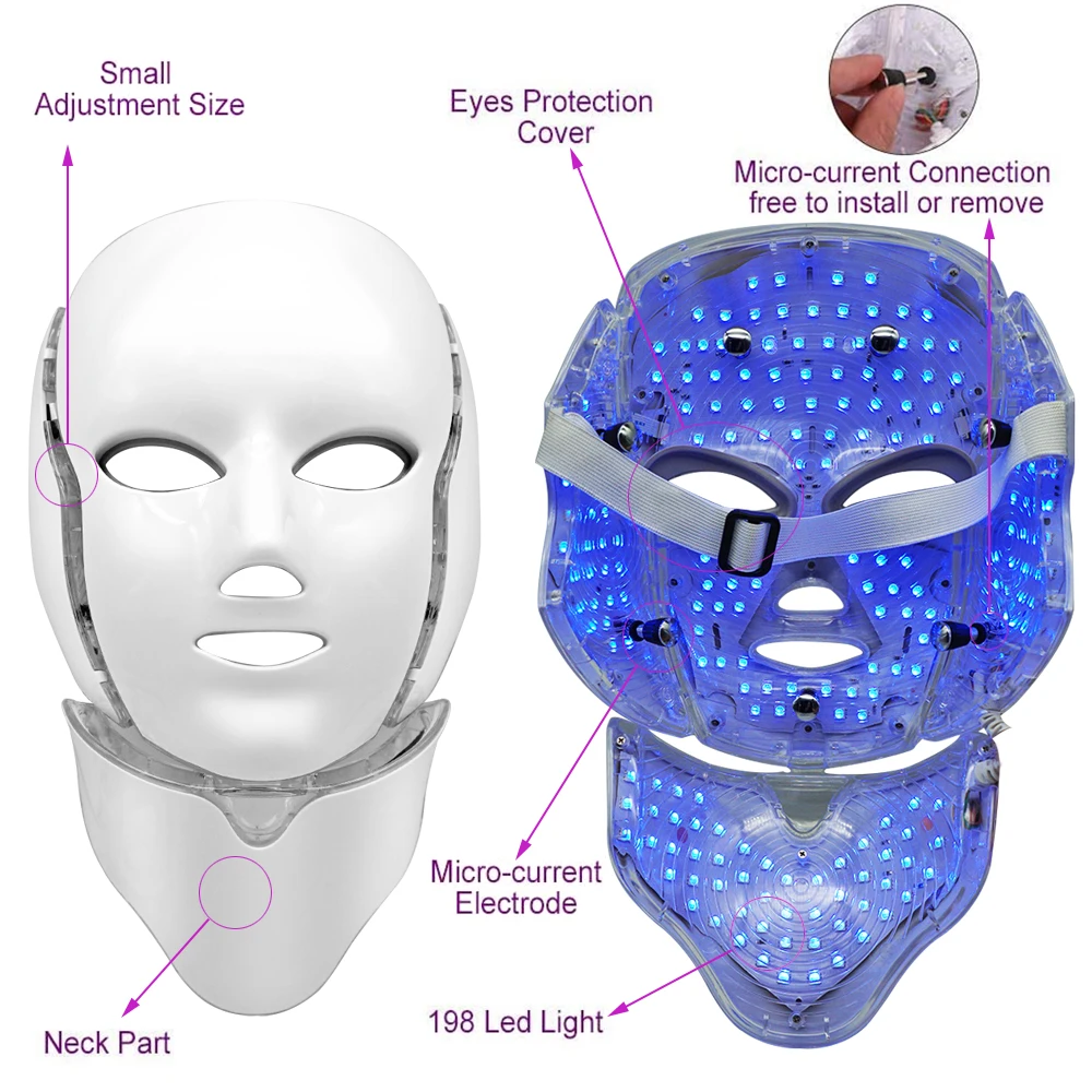 Reduce Acne And Boost Collagen 7 Colors Led Light Therapy Gold Facial ...