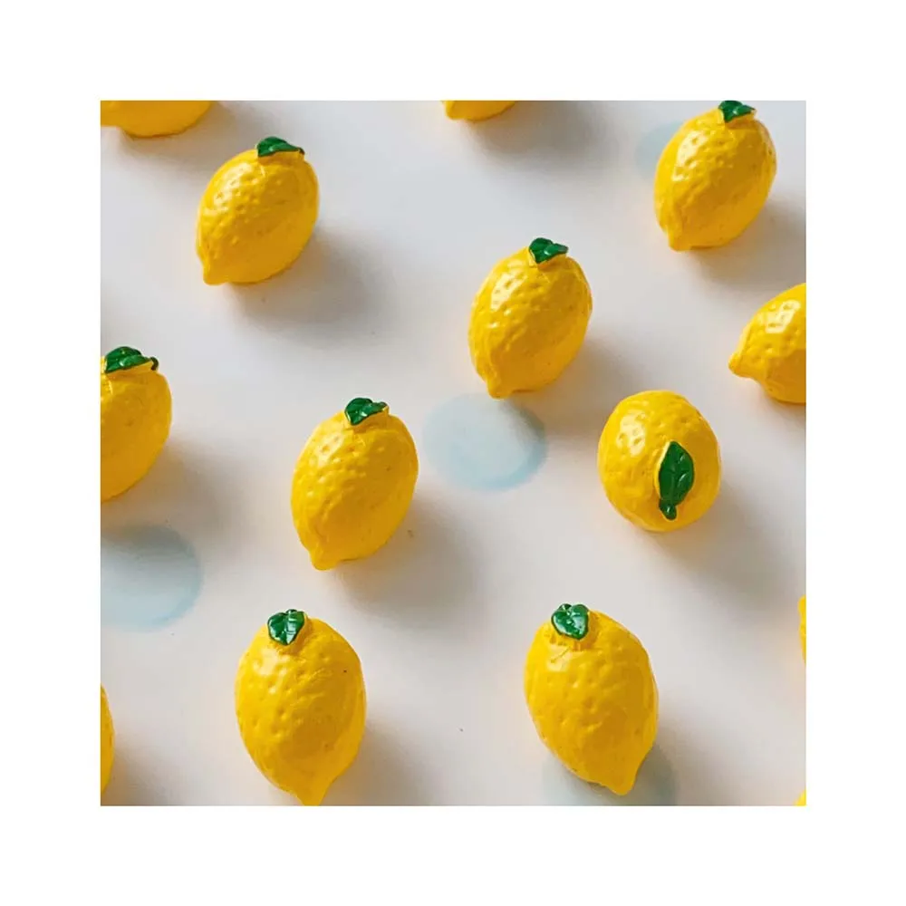 Lemon Fruit 100PCS 3D Resin Flatback Cabochon Miniature Food Art Supply Decoration Charm DIY Crafts