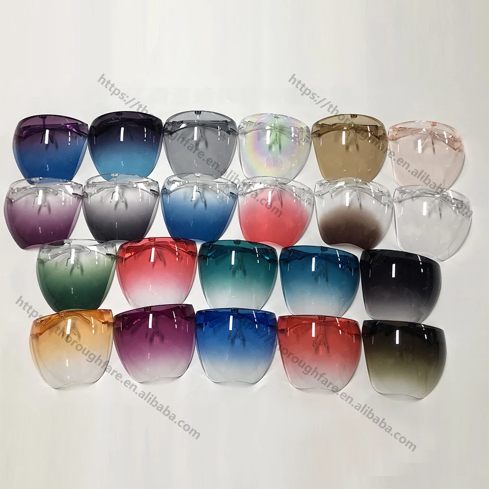 

Multicolor Whole Plastic Face Screen S hield Sunglasses Anti Fog Transparent Eye Faceshield Glasses