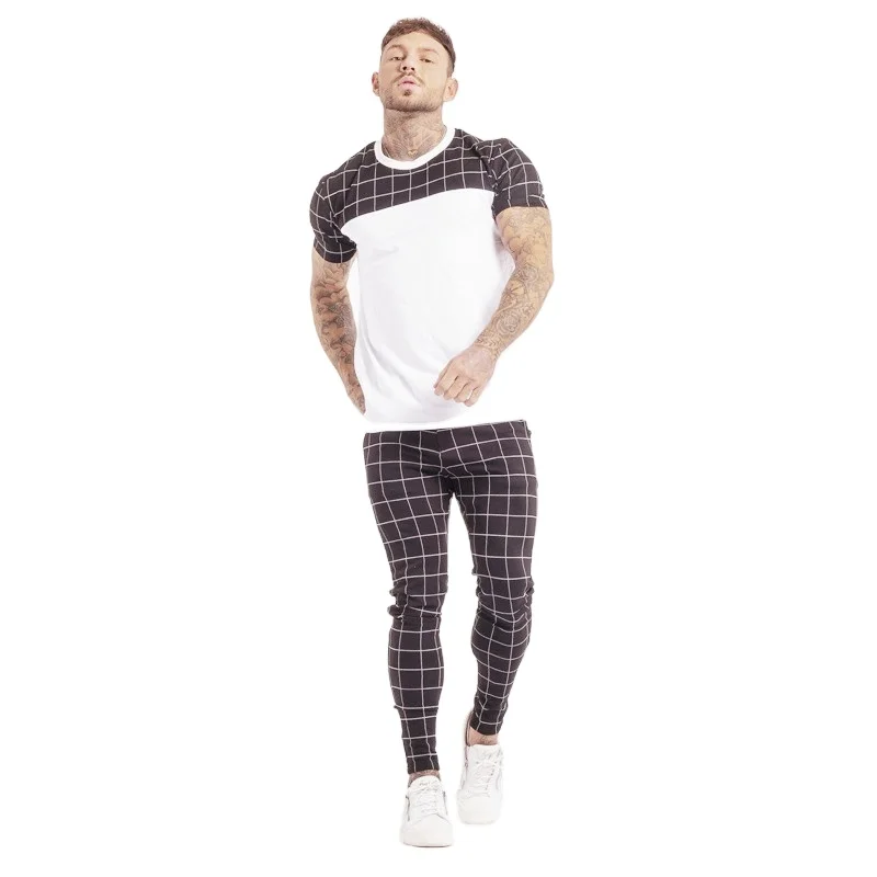 

New fashion running Tracksuit men high skinny sweatsuit sets
