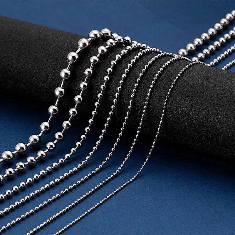 

Beaded Ball Stainless Steel Chain Bulk Jewelry Chains for Necklaces Jewelry Making Supplies 1.2/1.5/2/2.4/3/3.2/4/5/6/8/10MM