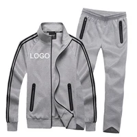

Custom Blank Mens Sets Tracksuits with Stripe Polyester Jogging Suits Men Autumn Winter Plain Training Sportswear Men 2019